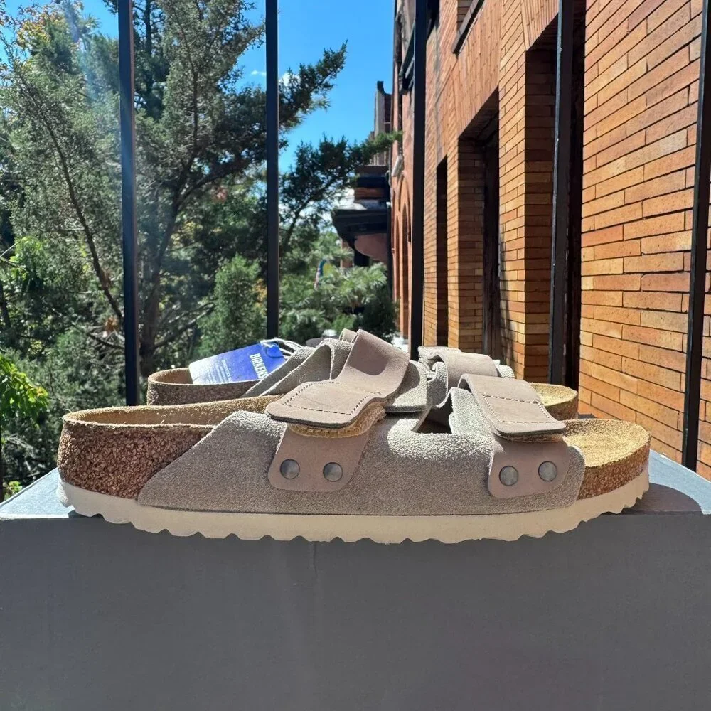 New Birkenstock Uji Nubuck Suede Sandals Suede Taupe US 7 / EUR 38